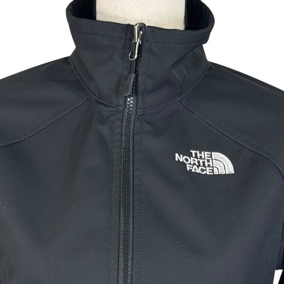 The North Face Womens Small Jacket Full-Zip Pockets Mock Neck Cinch Waist Black - Picture 2 of 16